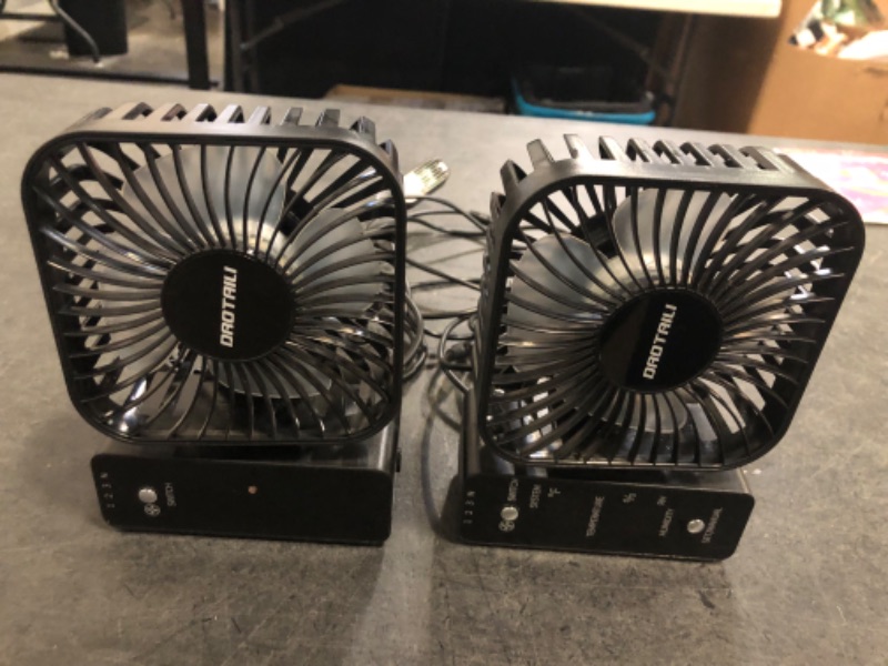 Photo 1 of 2-Pack 4” Grow Tent Fan With Temperature And Humidity Meter,Automatic Humidity Control,Oscillating Fan For Hydroponic Ventilation Circulation With Clips,Adjustable Speed Quiet Greenhouse