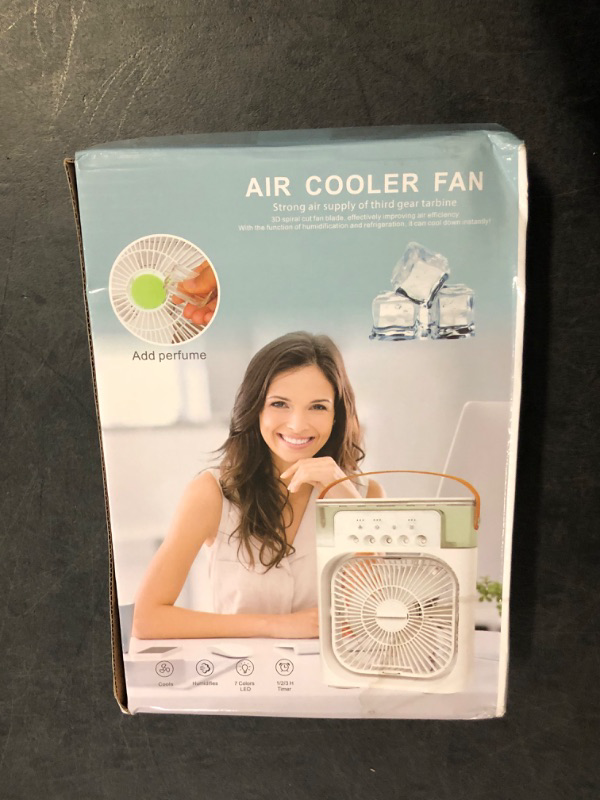 Photo 1 of Portable Humidifier Fan Air Conditioners USB Electric Fan LED Night Light Water Mist Fun (Black), 01002310