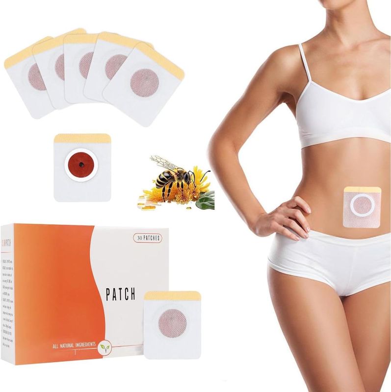 Photo 1 of Belly Patch, Natural Belly Sticker for Women and Men, Abdomen Belly Button Pads Navel Sticker Breathable Patches, Comfortable and Easy to Use, 30 PCS
