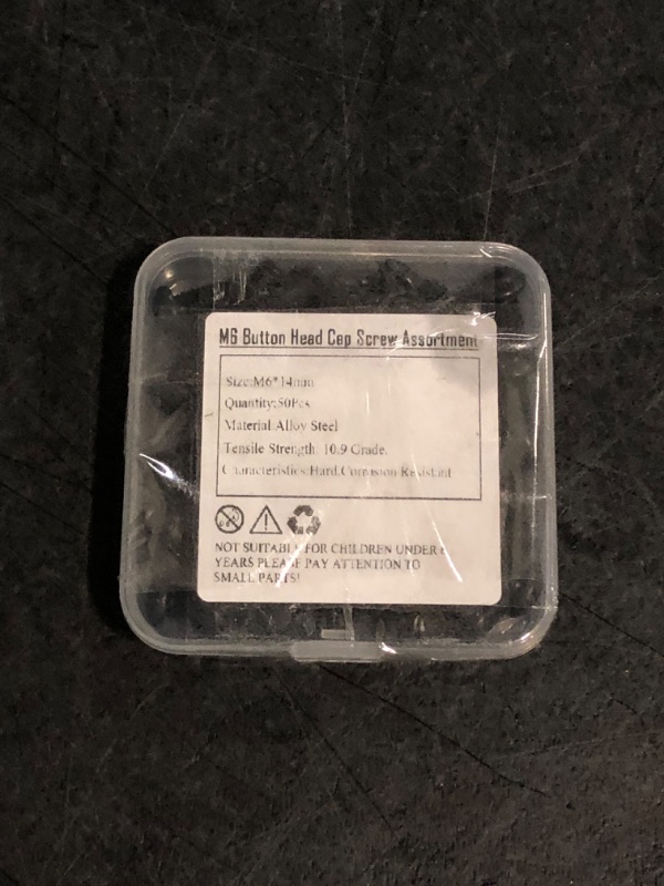 Photo 1 of M6-1.0x14mm Button Head Screw and Bolt, M6 Scoket Cap Screws,M6x14mm Alloy Steel Bolts,Allen Hex Drive,Full Thread,Bright Finish,Coarse Thread, 50Pcs (M6x14mm-50)