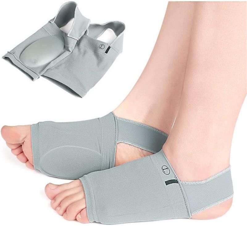 Photo 1 of O/S Upgrade Metatarsal Compression Arch Support Sleeves with Gel Pad Inside - Arch Support Brace for Flat Foot & Plantar Fasciitis Pain Relief - Women & Men - 1 Pair (Gray)