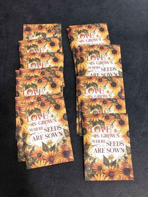 Photo 1 of Seed Needs, Sunflower Seed Packet Party Favors - 20 Pre-Filled Packs to Hand Out (Great for Weddings, Bridal Showers, Memorials, Fundraisers & Other Events) Heirloom & Untreated (20 Packets)