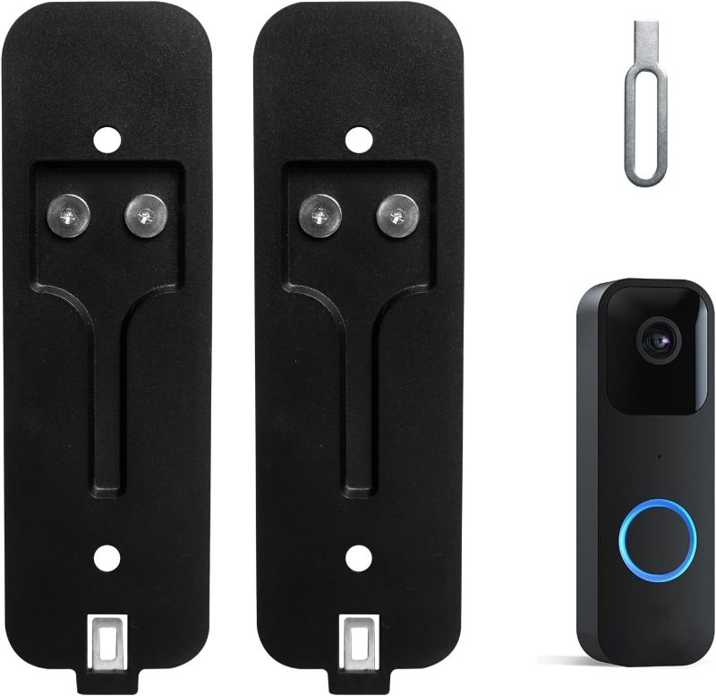 Photo 1 of Blink Doorbell Back Plate, Upgrade Blink Doorbell Backplate Replacement Blink Doorbell Mount, Blink Doorbell Accessories, Blink Doorbell Mounting Plate with Blink Key (2 Pack Black)