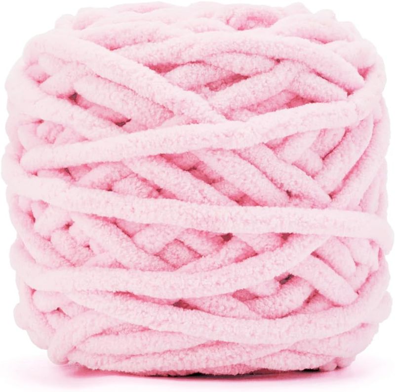 Photo 1 of INNDUN Blanket Yarn 100g/3.5oz - Pink Chenille Yarn 6 Super Bulky - 72 Yards - Knitting, Crocheting & Crafts Chunky Yarn