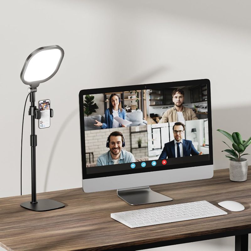 Photo 1 of Zoom Lighting for Computer, Adjustable Desk Lighting for Video Calls, 30 Light Modes Video Conference Light, Desk Ring Light with Stand for Webcam, Meetings, Live Stream, Home Office. CRI 97.8