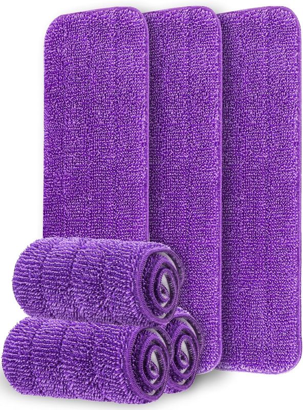 Photo 1 of 6-Pack Purple Reusable Mop Pads for Swiffer PowerMop, Mellbree Power Mop Pads Microfiber Mop Washable Pads