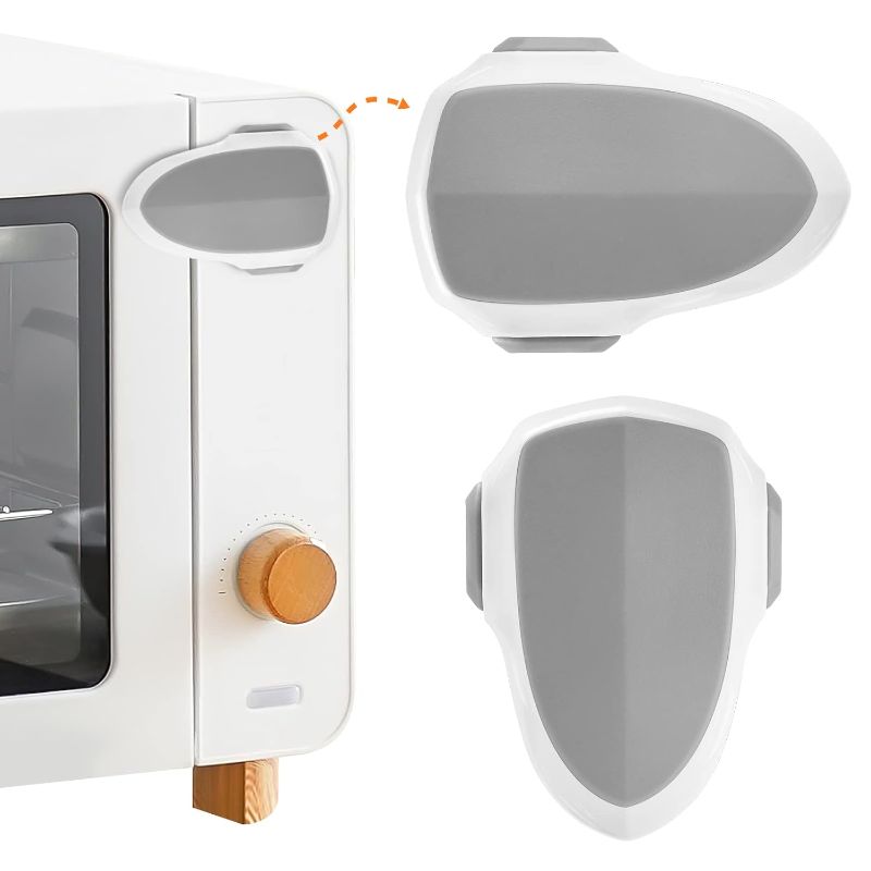 Photo 1 of 2 PCS Oven Door Lock Child Safety, Oven Baby Proof Childproof Oven Front Lock Easy to Install and Use Heat-Resistant and Durable Material, with 3M Adhesive, No Screws or Drill(2pcs,White)