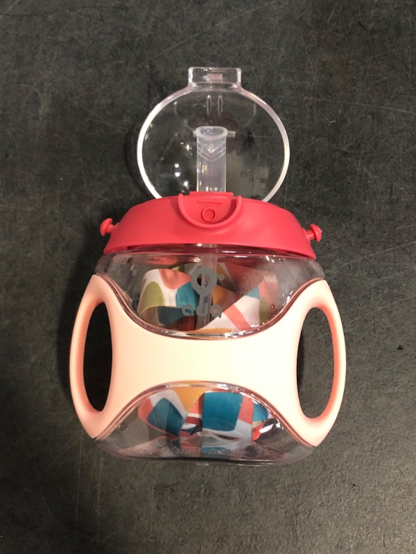 Photo 1 of Baby Straw Water Bottle with Handles and Strap, Portable Travel Toddler Cup for School,11 Ounce(Pink)