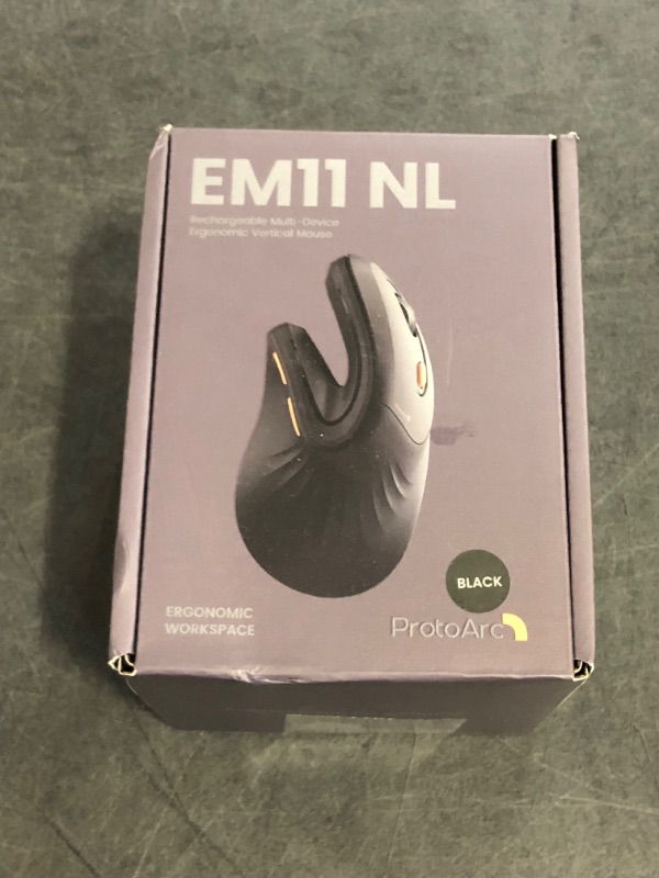 Photo 1 of ProtoArc Ergonomic Mouse, EM11 NL Bluetooth Rechargeable Wireless Vertical Mouse, 3 Multi-Device Connectivity for Computer/PC/Laptop, 2.4GHz Optical Mice for Windows, Mac OS, Black
