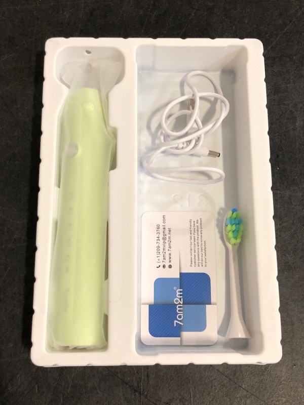 Photo 1 of 7AM2M Sonic Electric Toothbrush for Adults and Kids, with 8 Brush Heads and Travel Case,5 Modes with 2 Minutes Build in Smart Timer, One Charge Use for 90 Days, Rechargeable Toothbrushes 