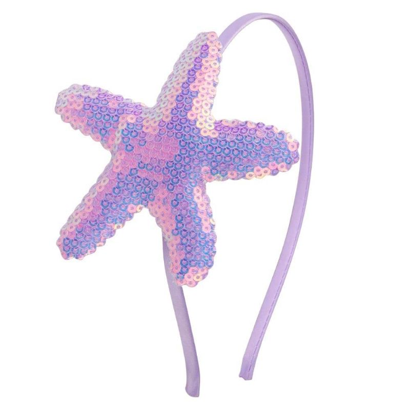 Photo 1 of Totelux Starfish Headband Sequins Star Hair Band for Women Girls Hair Accessories Birthday Wedding Party Supplies (Light Purple)