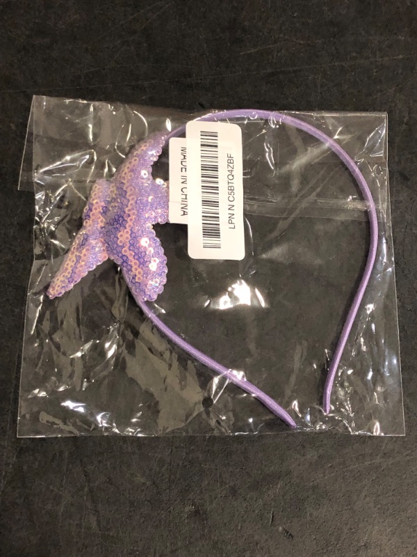 Photo 1 of Totelux Starfish Headband Sequins Star Hair Band for Women Girls Hair Accessories Birthday Wedding Party Supplies (Light Purple)