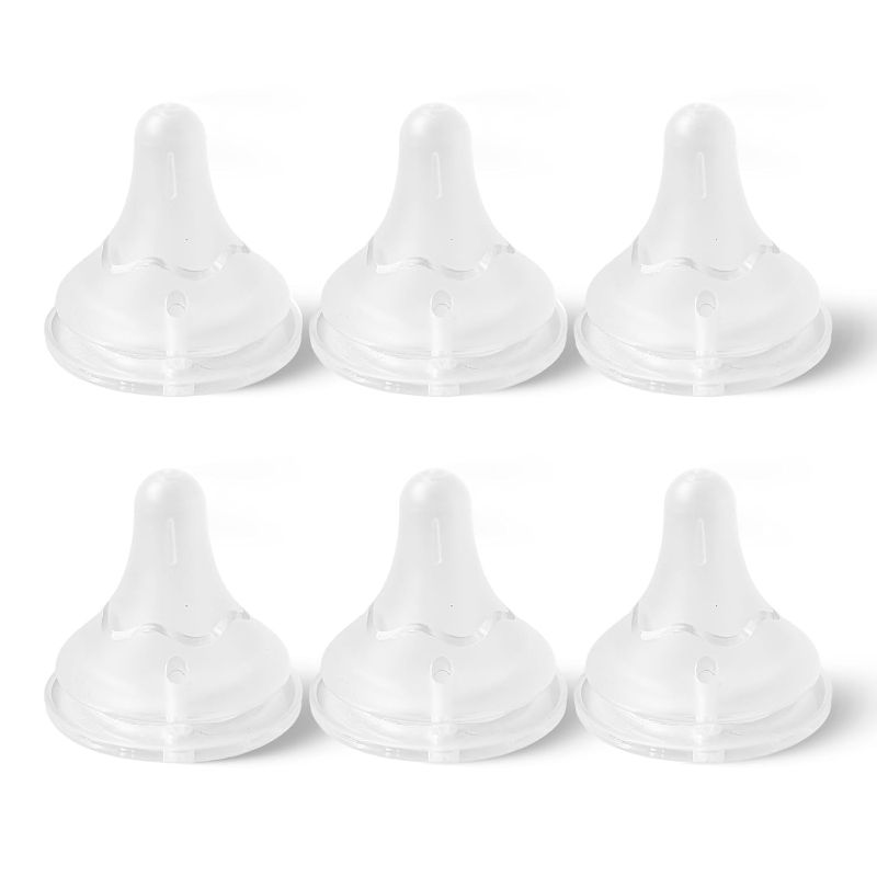 Photo 1 of 6 PCS Silicone Nipples for Spectra Bottles, Silicone Slow Flow Nipples, 0+ Months