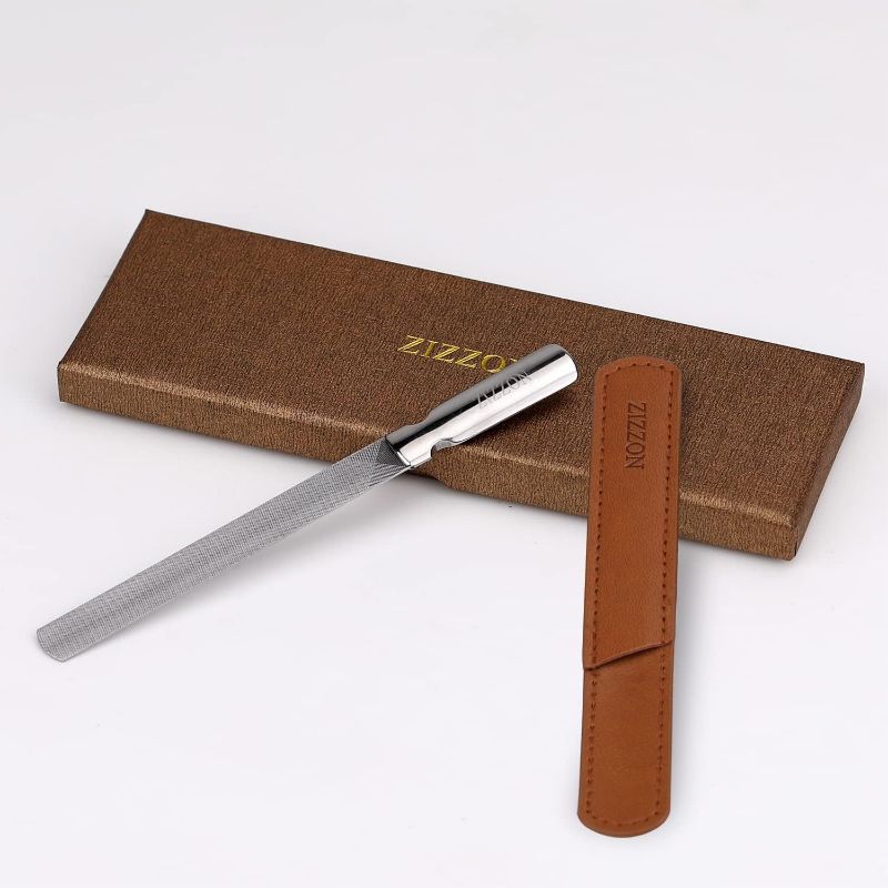 Photo 1 of ZIZZON Professional Stainless Steel Nail Files Double Sided for Women and Men, Heavy Duty Reusable Manicure Filer for Natural Nails, Great for Home Salon or Travel Use