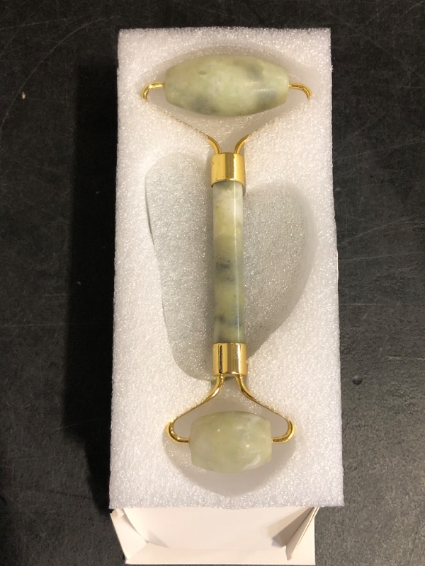 Photo 1 of Jade Roller & Gua Sha Facial Tools, Natural Anti-Aging Jade Beauty Skin-Care Tool Face Roller to Rejuvenate Facial Skin Cooling, Slimming & Firming, Great as Stocking Stuffers