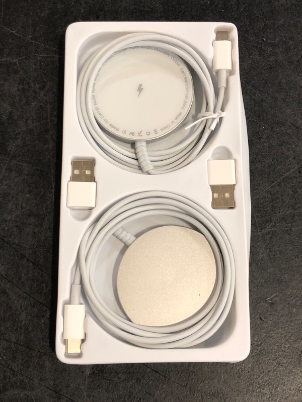 Photo 1 of MagSafe Charger: Magnetic Wireless Charging Pad for iPhone 16 15 14 13 12 Series & AirPods 4-2 Pro, Strong Magnet, Aluminum Alloy, USB-C/A Ports, Ultra-Thin & Portable, Ideal for Desk & Bedside