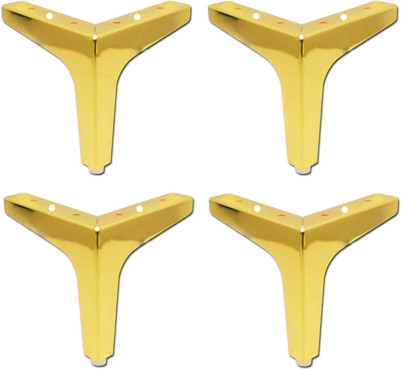 Photo 1 of XMHF 4pcs 5-inch Modern Furniture Sofa Legs Metal Golden Table Cabinet Cupboard Sofa Couch Feet