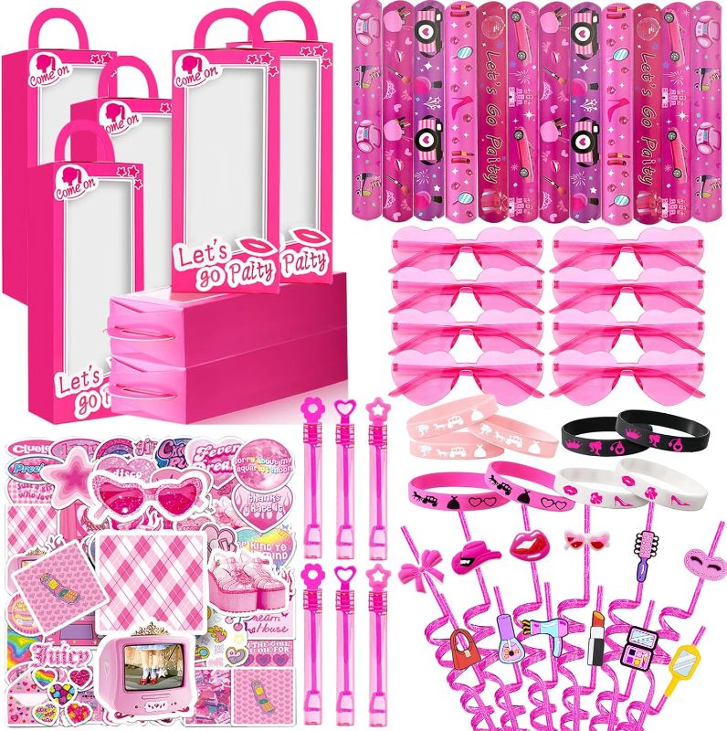 Photo 1 of 122 Pcs Pink Party Favors Pink Toy Gift Goodie Bag Stuffer Filler Makeup Party Decorations,Princess Theme Birthday Party Favors Decorations. ?