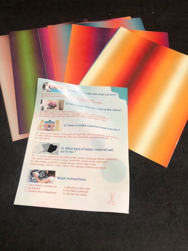 Photo 1 of Gradient Sublimation Transfer Ink Paper - 15 Sheets 12"x10" Ombre Color Sublimation Transfer Paper for Tumbler T-Shirts DIY Sublimation Paper