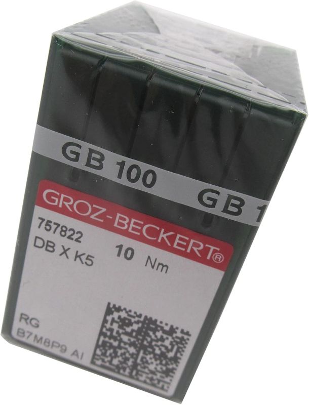 Photo 1 of GROZ-BECKERT Needle in CKPSMS Clear Plastic Box- 100 Groz Beckert DBXK5 Industrial Embroidery Sewing Machine Needles Compatible with Tajima Barudan SWF (Size 75/11)