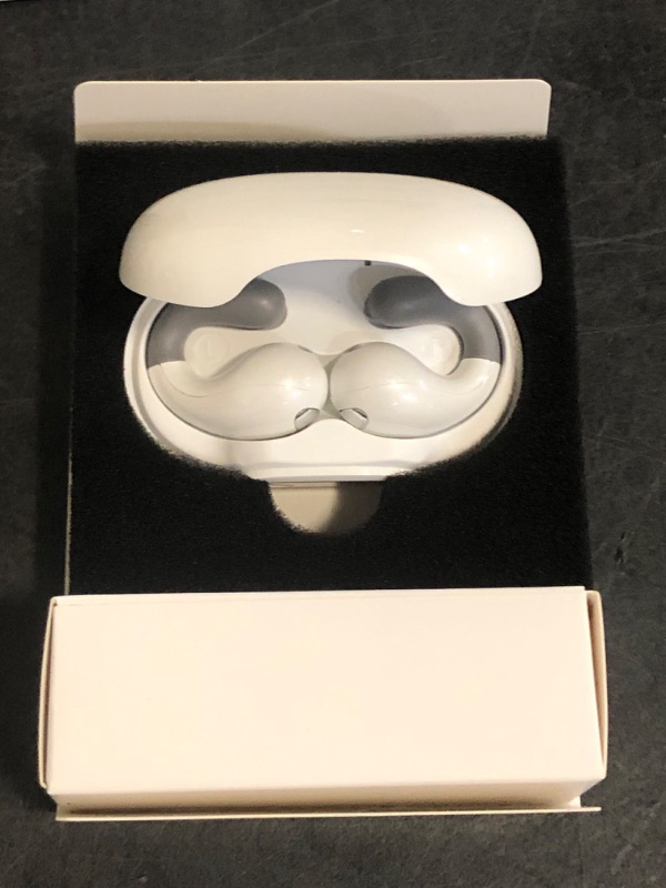 Photo 1 of Bluetooth Headset, Wireless Ear Clip Bluetooth Headphones, Bluetooth 5.1, Waterproof, Stereo Bass, LED Battery Display(White)