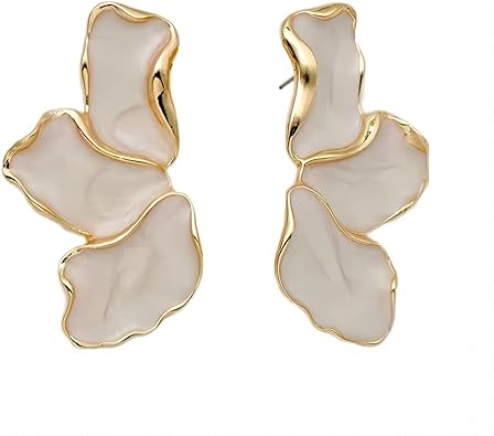 Photo 1 of Irregular Petal Earring For Women Stainless Steel Unique Statement Flower Dangle Earrings Trendy Jewelry Gift