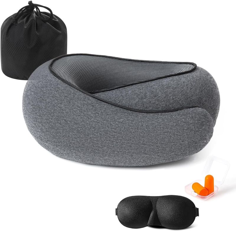 Photo 1 of Travel Pillow, Memory Foam Neck Pillow Head Support Soft Pillow for Sleeping Rest Offices, Airplane Car and Home Use