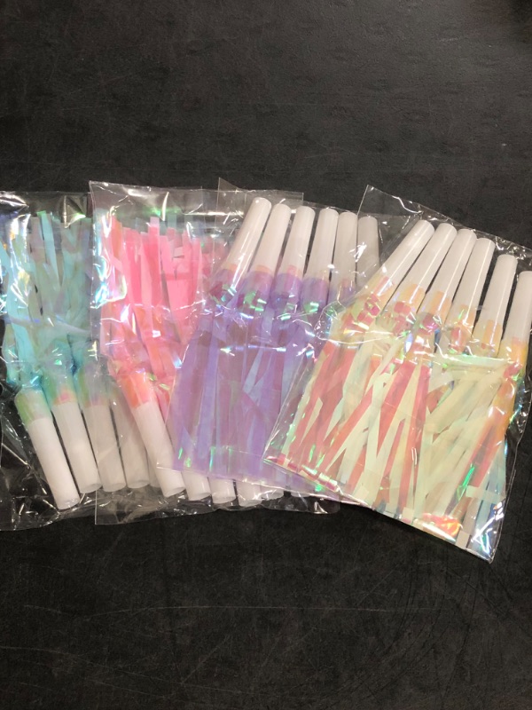 Photo 1 of 24 pcs Party Blowers, Noise Makers Glitter Metallic Fringed Party Horns for Birthday Blow Horns Graduation Sporting Party Favors Supplies
