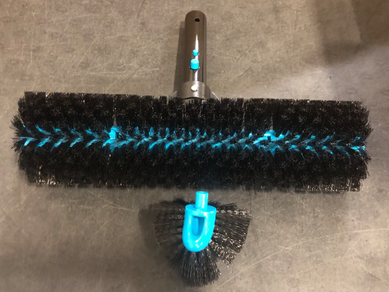 Photo 1 of U.S. Pool Supply Pool Brush Head for Inground Pools - Heavy-Duty 18" Swimming Pool Brush with Pole Handle, 270° Bristle Scrub Brushes, Above Ground Cleaning Equipment Scrubber Cleaner Leaves Debris