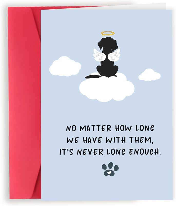 Photo 1 of Dog Sympathy Card, Cute Pet Loss Cards, Dog Memorial Sympathy Gifts for Loss of Pet, Condolence Card for Pets Owner Lover, Doggy Bereavement Ideas for Family Friends Husband Wife
