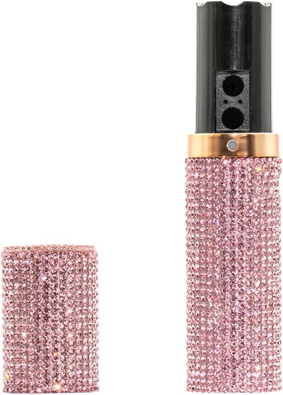 Photo 1 of Stun  For Women Self Defense-Lipstick Stun Gun Covered in Diamonds,Mini Stun Guns with Keychain and LED Flashlight,Discreet and Powerful Women Self Defense Gun with Rechargeable Battery