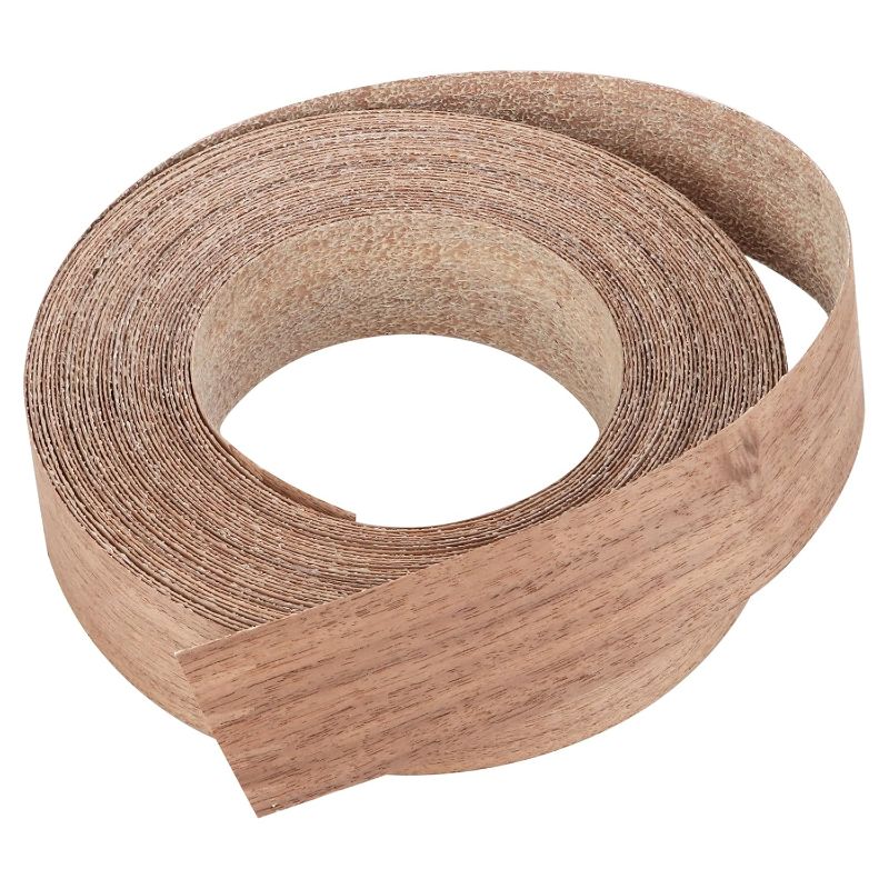 Photo 1 of 1-1/2 Inch x 50ft Roll of Walnut Wood Veneer Edge Banding, Veneer Edge Banding, Pre-glued Flexible Veneer Edging, Real Wood Tape Banding for Cabinet Repair Furniture Restoration