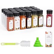 Photo 1 of *Stickers are DIFFERENT** Plastic Juice Bottles  2 oz Empty Plastic Water Bottles with Caps Reusable Clear Beverage Containers for Drinking, Juicing, Smoothie, Water with 1 Brushes, 1 Funnel, Stickers