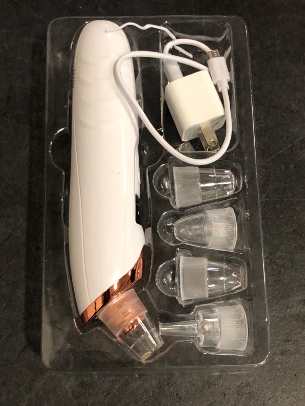 Photo 1 of 2025 Blackhead Remover Pore Vacuum,Facial Pore Cleaner-5 Suction Power,5 Probes,USB Rechargeable Blackhead Vacuum Kit Electric Acne Extractor Tool for Adult (White)