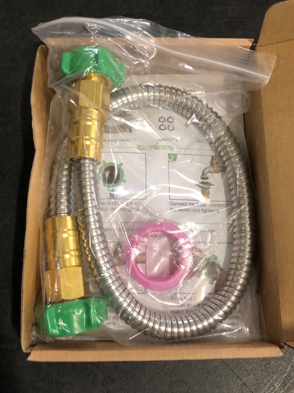 Photo 1 of Short Garden Hose with Female to Female Connector, 3ft Metal Leakproof Hose for Hose Reel (3ft)