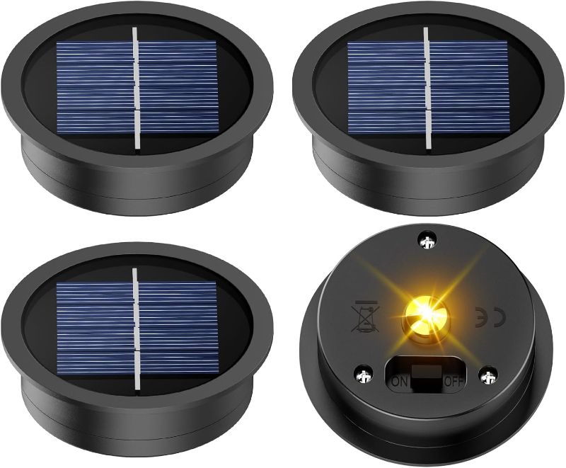Photo 1 of 4 Pack Solar Light Replacement Top, 2.76 Inch Waterproof Solar Lantern Light Parts for Outdoor Garden, Pathway, Yard Lights & Decor (Fits Lanterns with 2.36 to 2.76 Inch Openings)