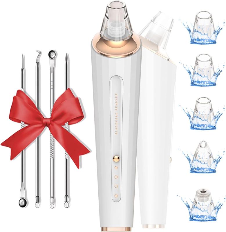 Photo 1 of Blackhead Remover Pore Vacuum, Upgraded USB Rechargeable Facial Pore Cleaner Blackhead Removal Kit with 3 Suction Power,5 Probes Black Head Extractions Tool for Women & Men