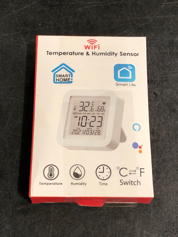 Photo 1 of Smart WiFi Temperature Humidity Monitor: TUYA Wireless Temperature Humidity Sensor with APP Notification Alerts, WiFi Thermometer Hygrometer for Home Pet Garage,Compatible with Alexa