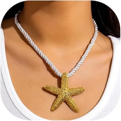 Photo 1 of Choistily Starfish Necklace for Women Gold Starfish Necklace Seashell Necklaces Beach Necklaces