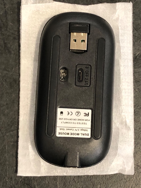 Photo 1 of Bluetooth Mouse for Laptop/MacBook/iPad/Android PC,Rechargable Quiet Slim Wireless Mice Compatible with Windows/Linux/Tablet,Black