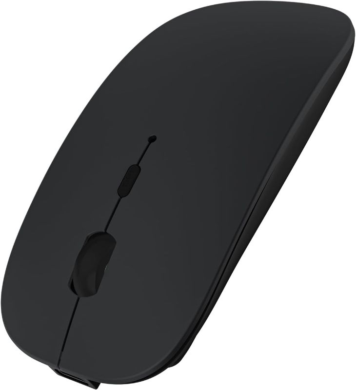 Photo 1 of Bluetooth Mouse for Laptop/MacBook/iPad/Android PC,Rechargable Quiet Slim Wireless Mice Compatible with Windows/Linux/Tablet,Black