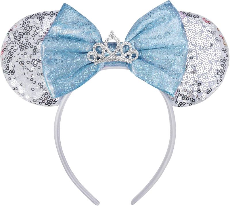 Photo 1 of Mouse Ears Headband, Princess Ears for Women Adult Kids, Sequin Headband Park Ears Trips Party Cosplay Costumes Accessories