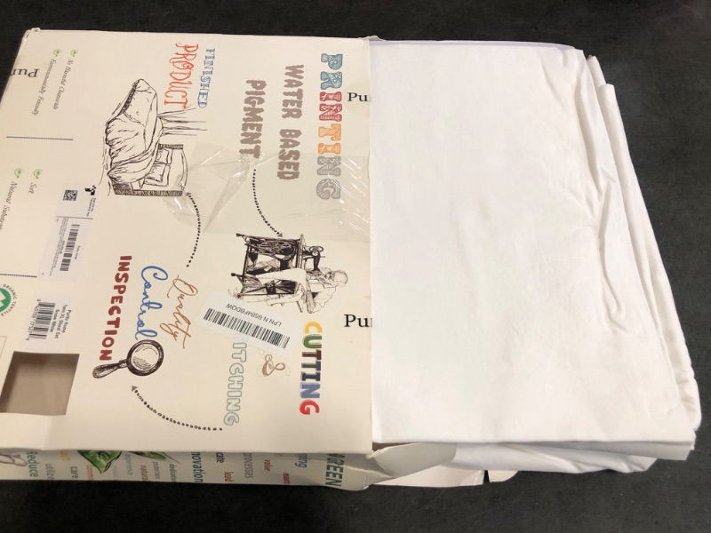 Photo 1 of Organic Cotton Twin XL Sheets, Arctic White 100% Cotton Sheets, Lightweight & Breathable, Deep Pockets Back to School College Essentials Bed Sheets Twin XL, Cool & Crisp Percale Sheets