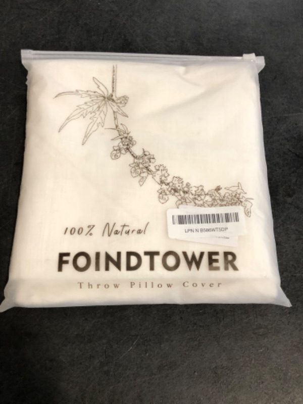 Photo 1 of Foindtower Pack of 2, Decorative Linen Soild Throw Pillow Covers Soft Accent Cushion Case Boho Farmhouse Neutral Pillowcase for Chair Couch Sofa Bedroom Living Room Home Decor 24 x 24 Inch Cream White