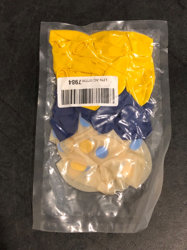 Photo 1 of Aimto Blue and Yellow Balloons,Blue Yellow Confetti Balloon for Party Decorations,12 Inch,Pack of 50