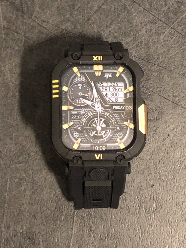 Photo 1 of XYF Rugged men Sport Silicone Band Compatible for Apple Watch 49mm/46mm/45mm/44mm with Metal Bumper Case, for iWatch Ultra 2/1 Series 10 9 8 7 6/SE 5 4 3 2 1