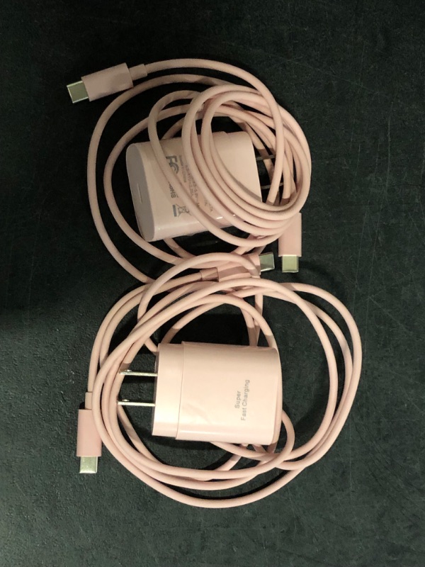 Photo 1 of Type C Charger Fast Charging USBC Charger Block 25W Super Fast Wall Chargers for Galaxy S25 S24 S23 S22 S21/S21 Ultra/S20/S20 Ultra/Note 20 Ultra,Android Chargers(Pink)