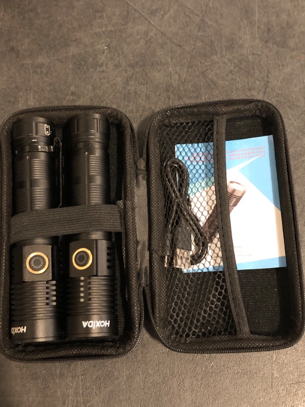 Photo 1 of Rechargeable Tactical Flashlights High Lumens - 1500 Meters Long Beam Super Bright LED Magnetic Flashlight USB Zoomable 5Modes Small Long Beam Spotlight Flashlight for Hiking, Camping