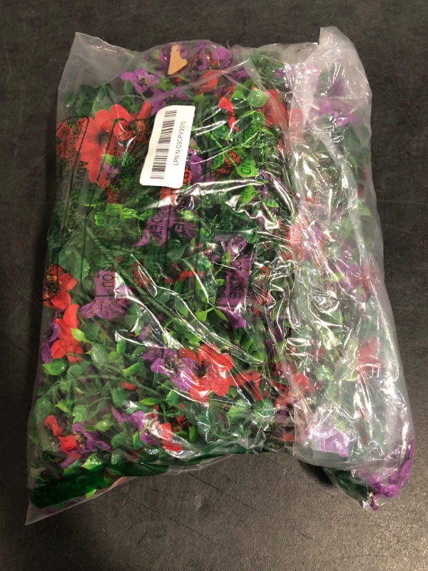 Photo 1 of Artificial Flowers for Outdoors Decoration, 2Pcs Fake Hanging Spring Summer Decor, Purple and Hotpink Realistic Plants, UV & Fading Resistant Silk Flower for Porch Patio Balcony Planter Yard