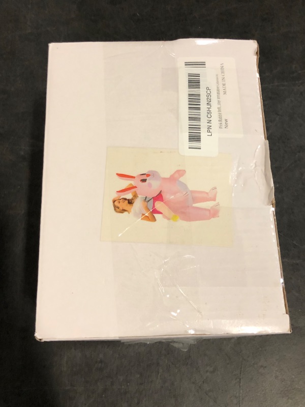 Photo 1 of O/S Inflatable Easter Bunny Costume Adult Blow up Rabbit Mascot Costume Fancy Dress Cosplay Party Halloween Suit